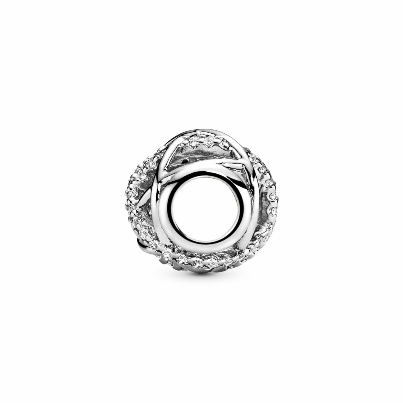 Charm Pandora Timeless ajouré lignes scintillantes en argent et oxyde de zirconium