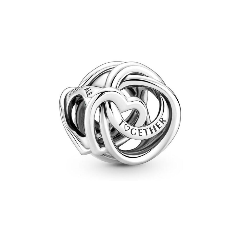 Charm Pandora Cœur Et Cercles Ma Famille Pour Toujours en argent