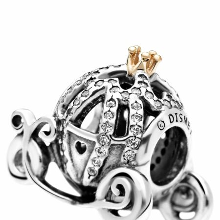 Charm Disney x Pandora Disney Carrosse Citrouille De Cendrillon en argent, or jaune et oxyde de zirconium