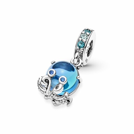 Charm pendant Pandora Moments Poulpe Adorable en argent et verre de Murano