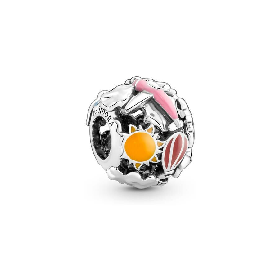 Charm Pandora Moments Envolez-vous Ciel Arc-en-ciel & Voyage en argent 