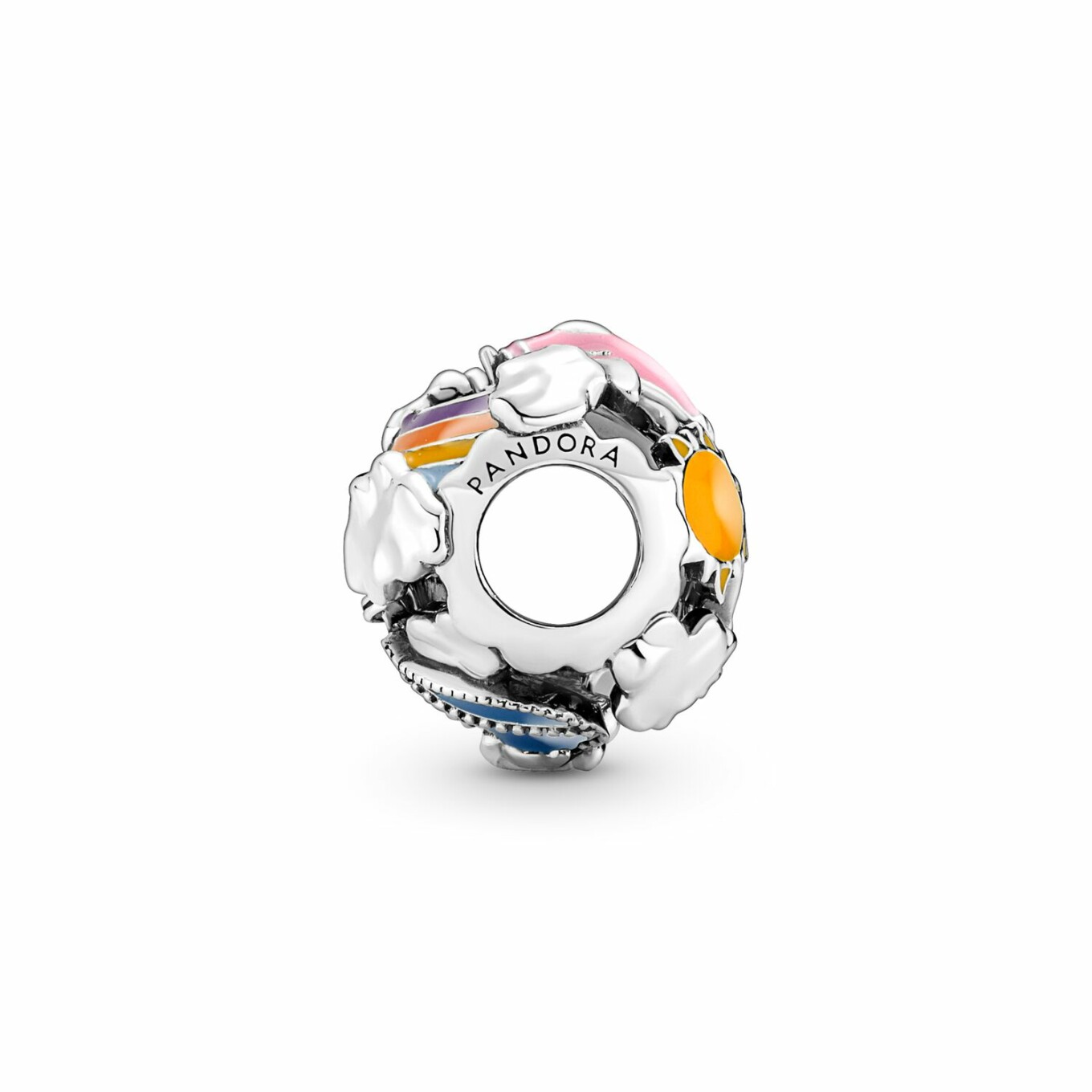 Charm Pandora Moments Envolez-vous Ciel Arc-en-ciel & Voyage en argent 