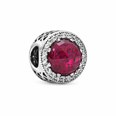 Charm Pandora Colours rose cerise scintillant en argent et cristal, oxyde de zirconium