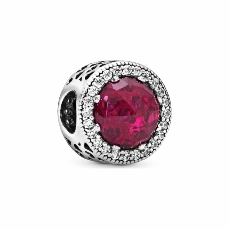 Charm Pandora Colours rose cerise scintillant en argent et cristal, oxyde de zirconium