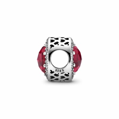 Charm Pandora Colours rose cerise scintillant en argent et cristal, oxyde de zirconium