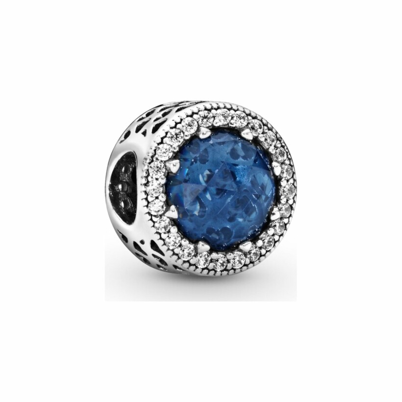 Charm Pandora Colours scintillant bleu foncé en argent et cristal, oxyde de zirconium