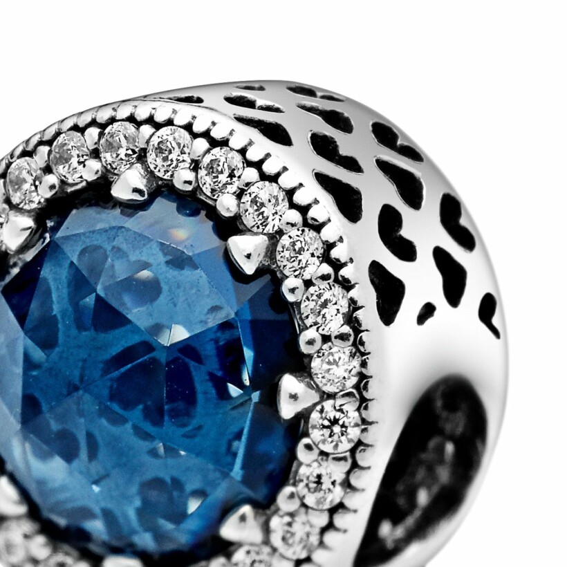 Charm Pandora Colours scintillant bleu foncé en argent et cristal, oxyde de zirconium