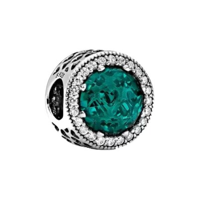 Charm Pandora Colours vert d'eau scintillant en argent et cristal, oxyde de zirconium