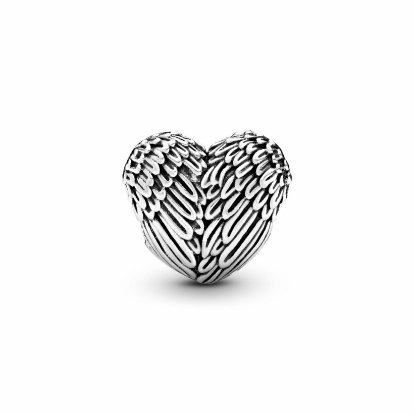 Charm Pandora Passions cœur plumes d'ange en argent