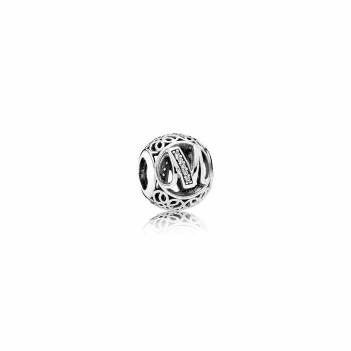 Charm Pandora Lettre G ancien en argent et oxyde de zirconium