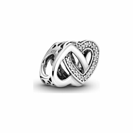 Charm Pandora People cœurs entrelacés en argent et oxyde de zirconium