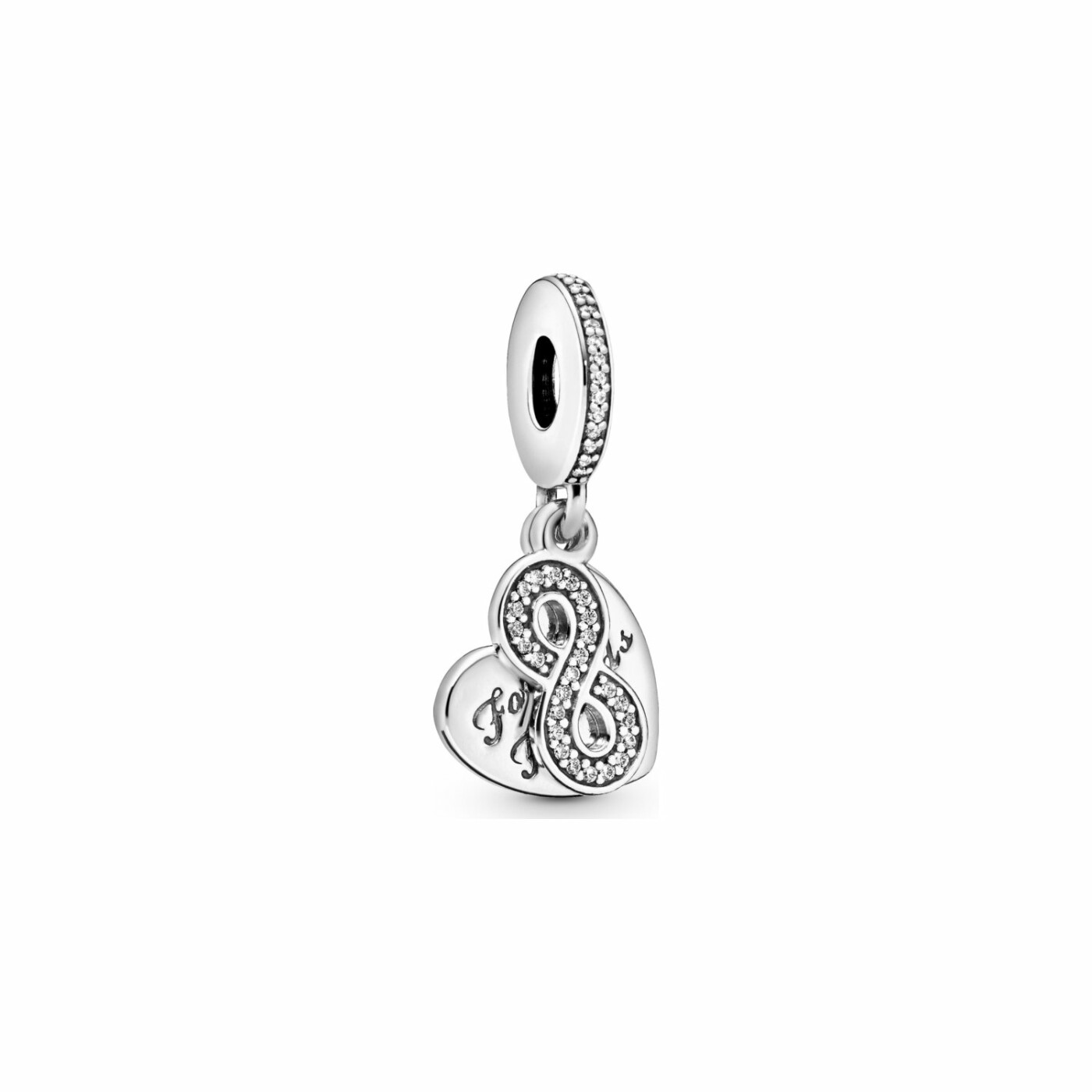 Charm Pandora People pendant cœur amis pour la vie en argent et oxyde de zirconium