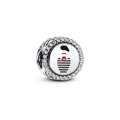 Charm Pandora Moments Mime français en argent, résine et oxydes de zirconium