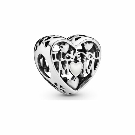 Charm Pandora People cœur i love you mum (je t'aime maman) en argent