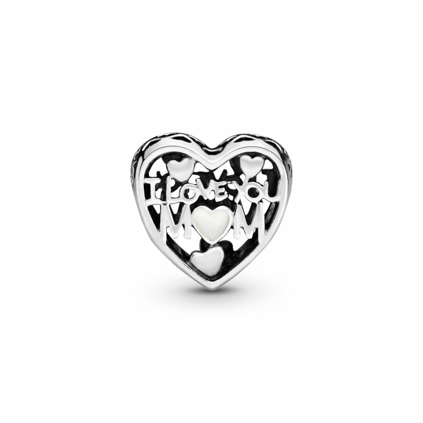 Charm Pandora People cœur i love you mum (je t'aime maman) en argent