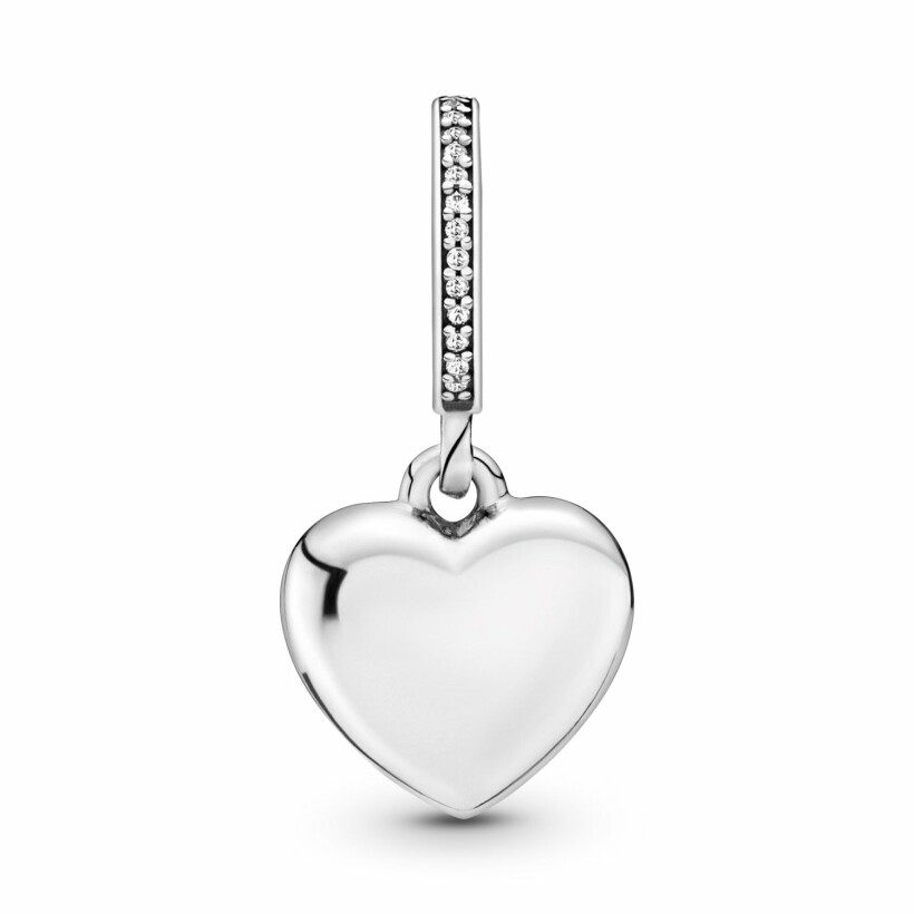 Charm Pandora People pendant cœur i love my mum (j'aime ma maman) en argent et oxyde de zirconium