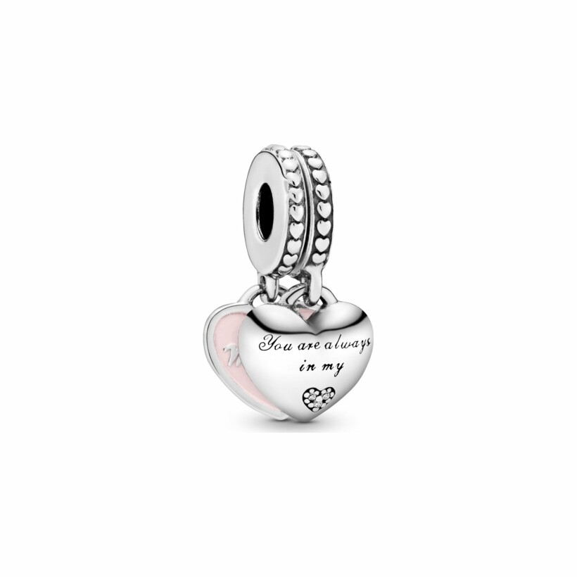 Charm Pandora People pendentif avec cœurs mère et fille en argent, résine et oxyde de zirconium