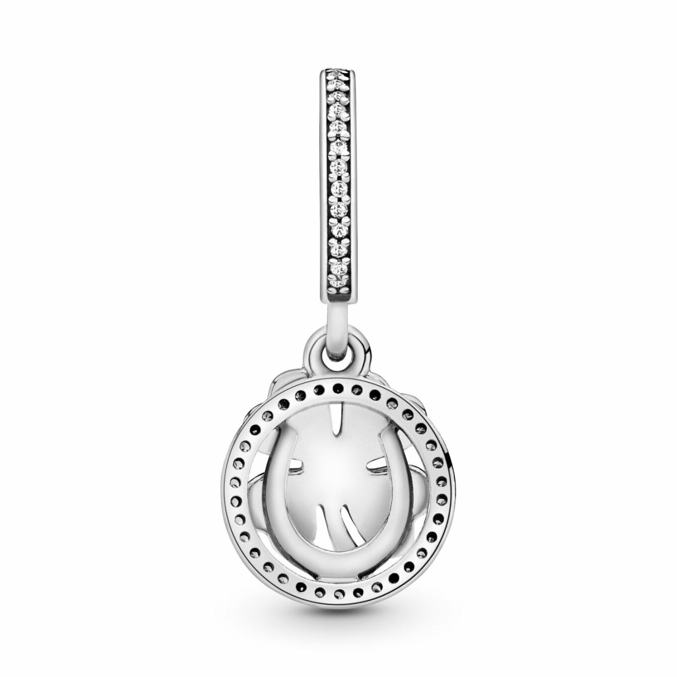 Charm Pandora Passions pendant trèfle à quatre feuilles chance en argent et oxyde de zirconium