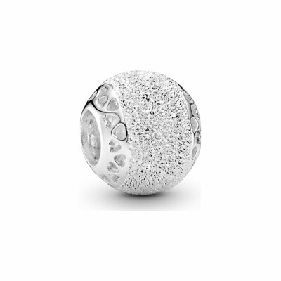 Charm Pandora People cœur texturé scintillant en argent