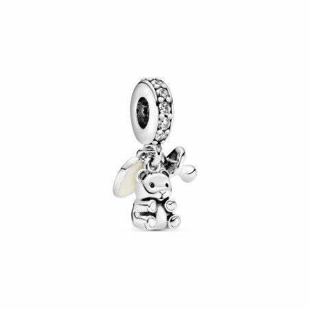 Charm Pandora Passions pendant bébé ours en argent, résine et oxyde de zirconium