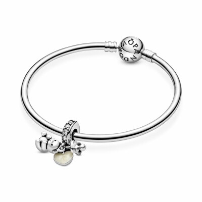 Charm Pandora Passions pendant bébé ours en argent, résine et oxyde de zirconium