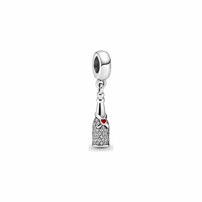 Charm Pandora Passions pendant bouteille de vin scintillante en argent, résine et oxyde de zirconium