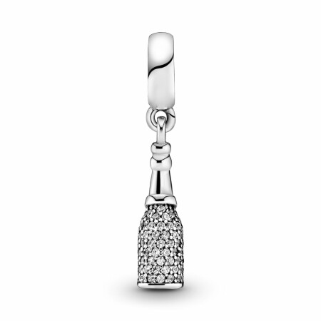 Charm Pandora Passions pendant bouteille de vin scintillante en argent, résine et oxyde de zirconium