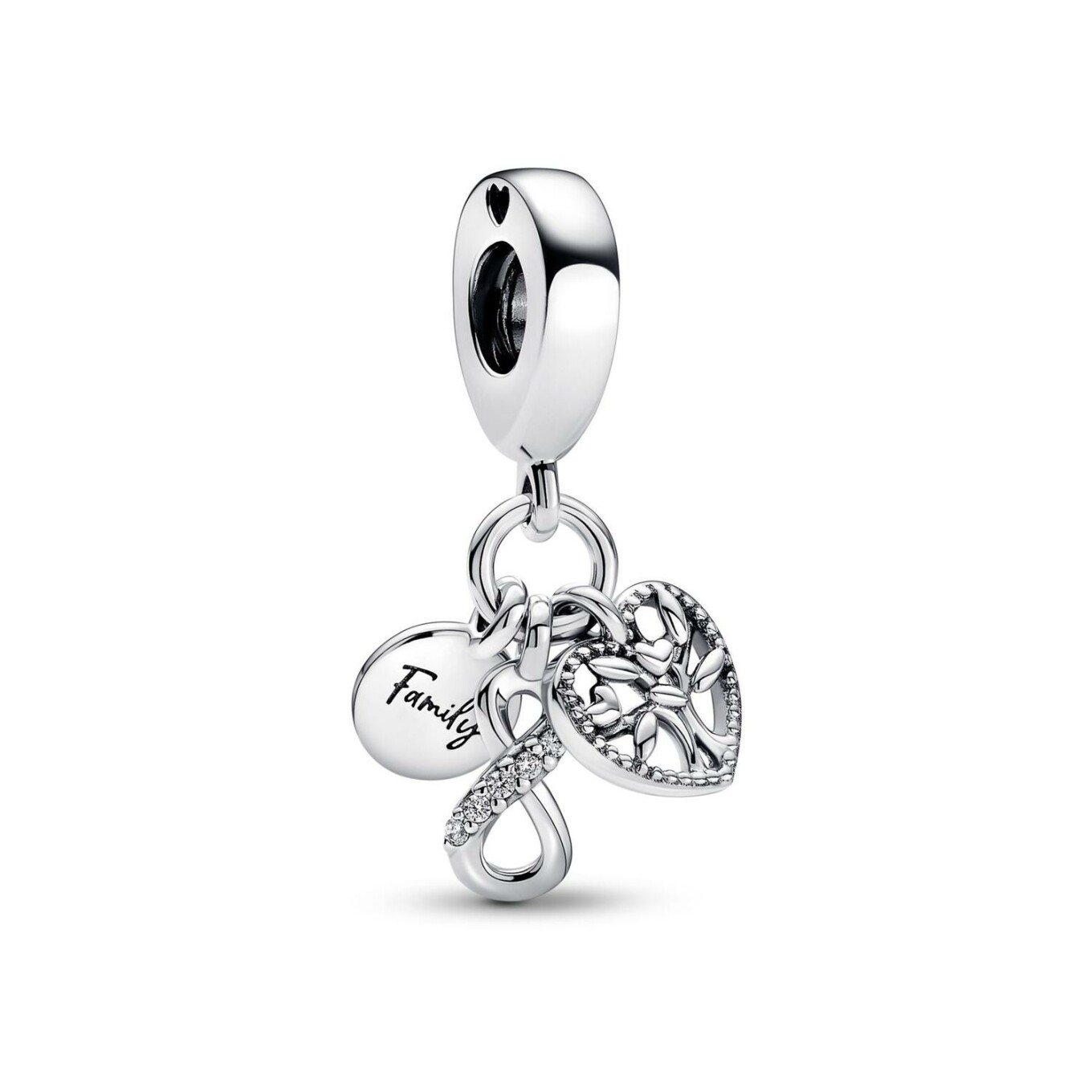 Charm pendant Pandora Triple Infini Famille en argent