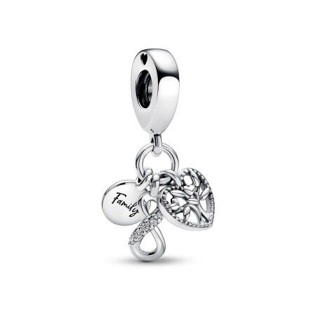 Charm pendant Pandora Triple Infini Famille en argent 