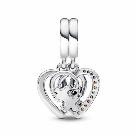 Charm pendant Pandora Amitié Séparable Cœurs Pièce De Puzzle en argent