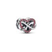 Charm Pandora Cœur Rouge Infini Scintillant en argent 