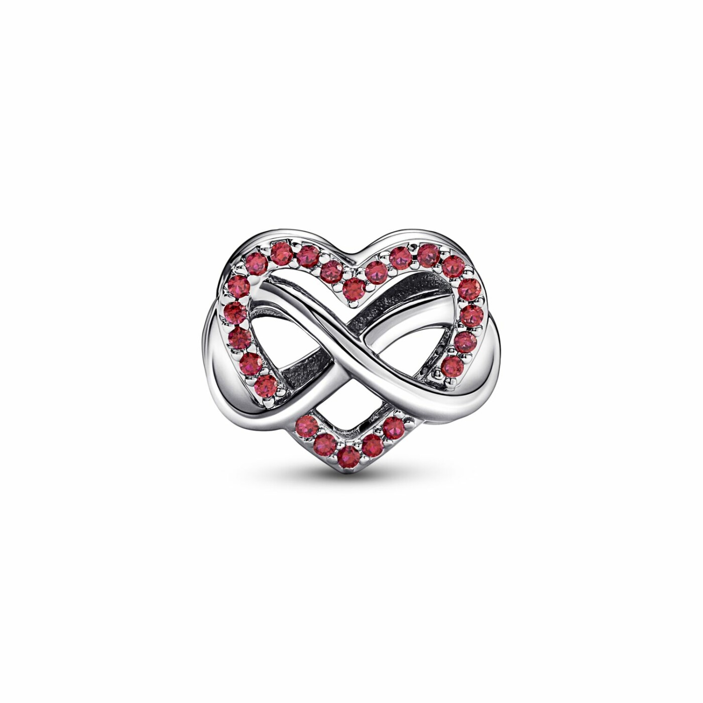 Charm Pandora Cœur Rouge Infini Scintillant en argent 