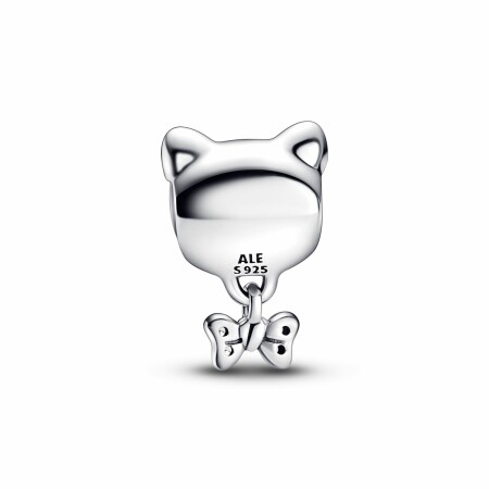 Charm Pandora Chat & Nœud en argent