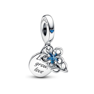 Charm pendant Pandora Me Double Fleur Éclose en argent 