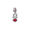 Charm pendant Pandora Moments Murano Renne Au Nez Rouge en argent