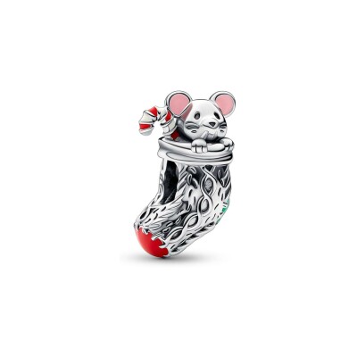 Charm Pandora Moments Festif Souris & Chaussette en argent