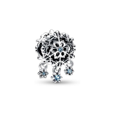 Charm pendant Pandora Moments Flocon De Neige Givré en argent