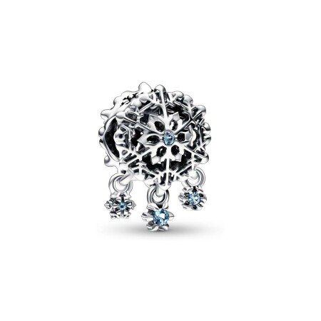 Charm pendant Pandora Moments Flocon De Neige Givré en argent