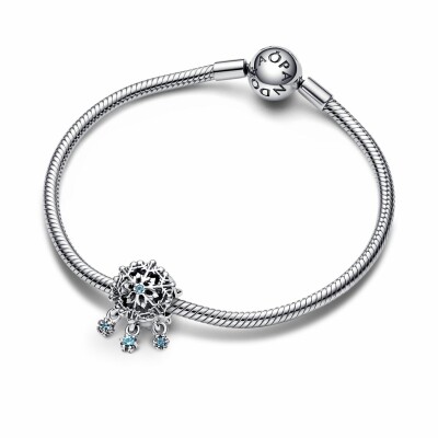 Charm pendant Pandora Moments Flocon De Neige Givré en argent