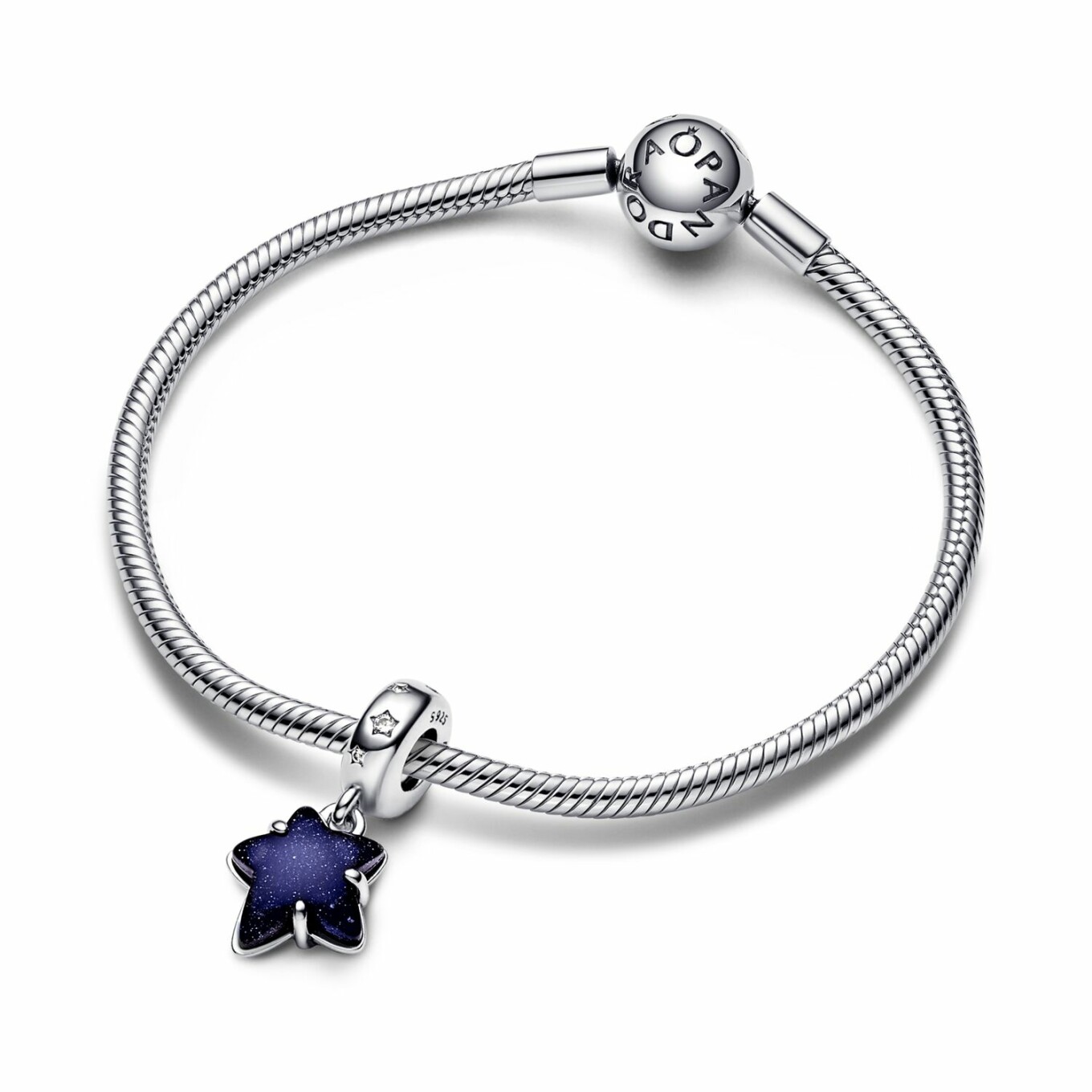 Charm pendant Pandora Moments Murano Étoile Galaxie Céleste en argent