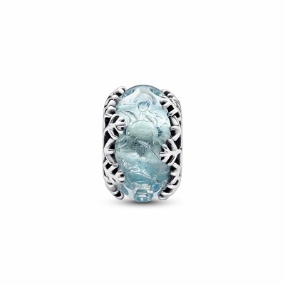 Charm Pandora Moments Murano Flocon De Neige Bleu Hiver en argent