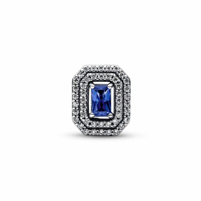 Charm Pandora Timeless Abyme De Rectangles Scintillants Bleu en argent et oxydes de zirconium 