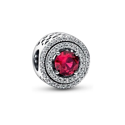 Charm Pandora Timeless Abyme De Cercles Scintillants Rouge en argent et oxydes de zirconium 