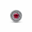 Charm Pandora Timeless Abyme De Cercles Scintillants Rouge en argent et oxydes de zirconium 