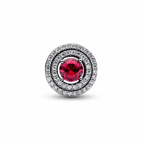 Charm Pandora Timeless Abyme De Cercles Scintillants Rouge en argent et oxydes de zirconium 