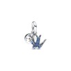 Charm Pandora Moments double hirondelle scintillante & citation en argent 