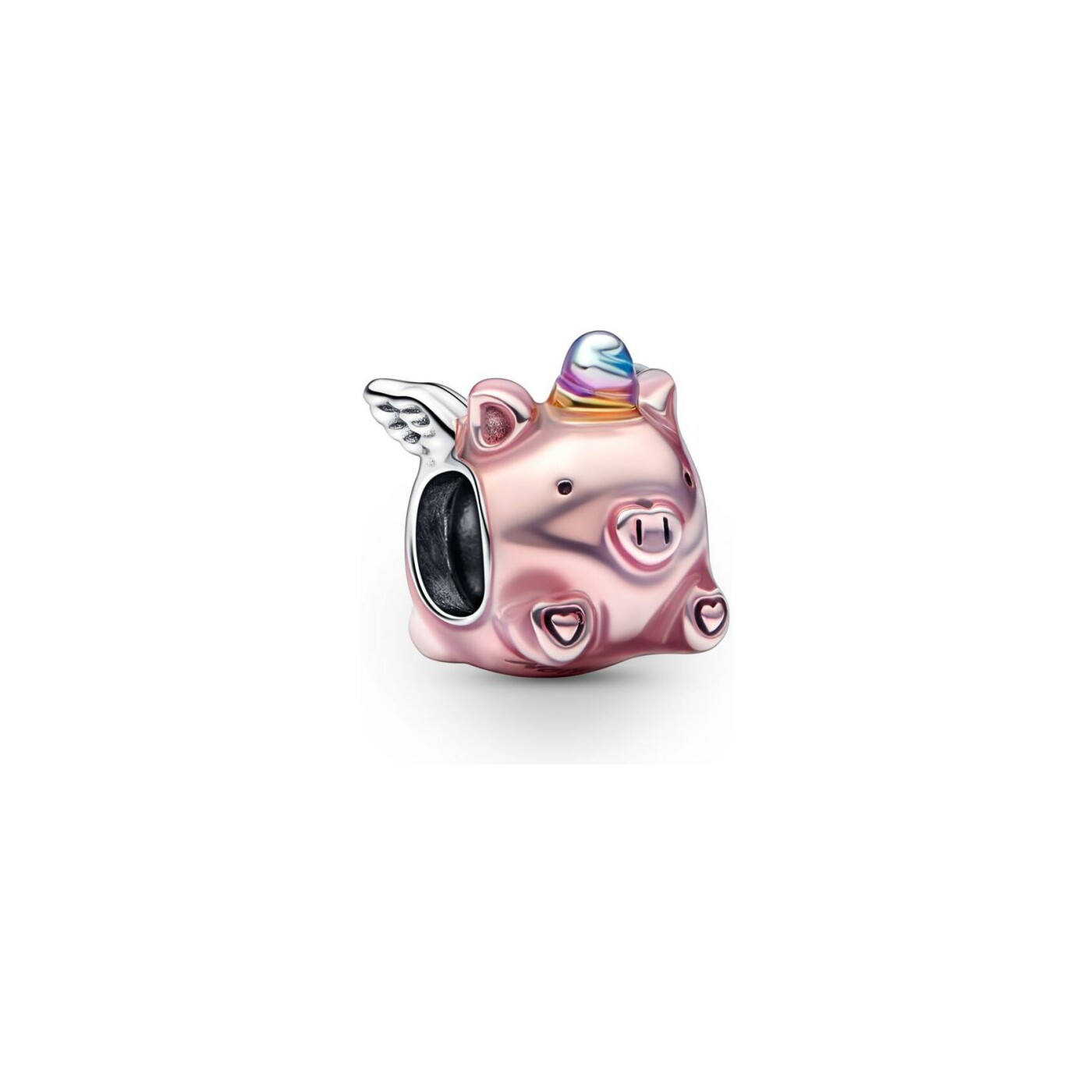 Charm Pandora Moments cochon licorne volant en argent 