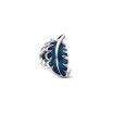 Charm Pandora Moments plume courbe bleue en argent 