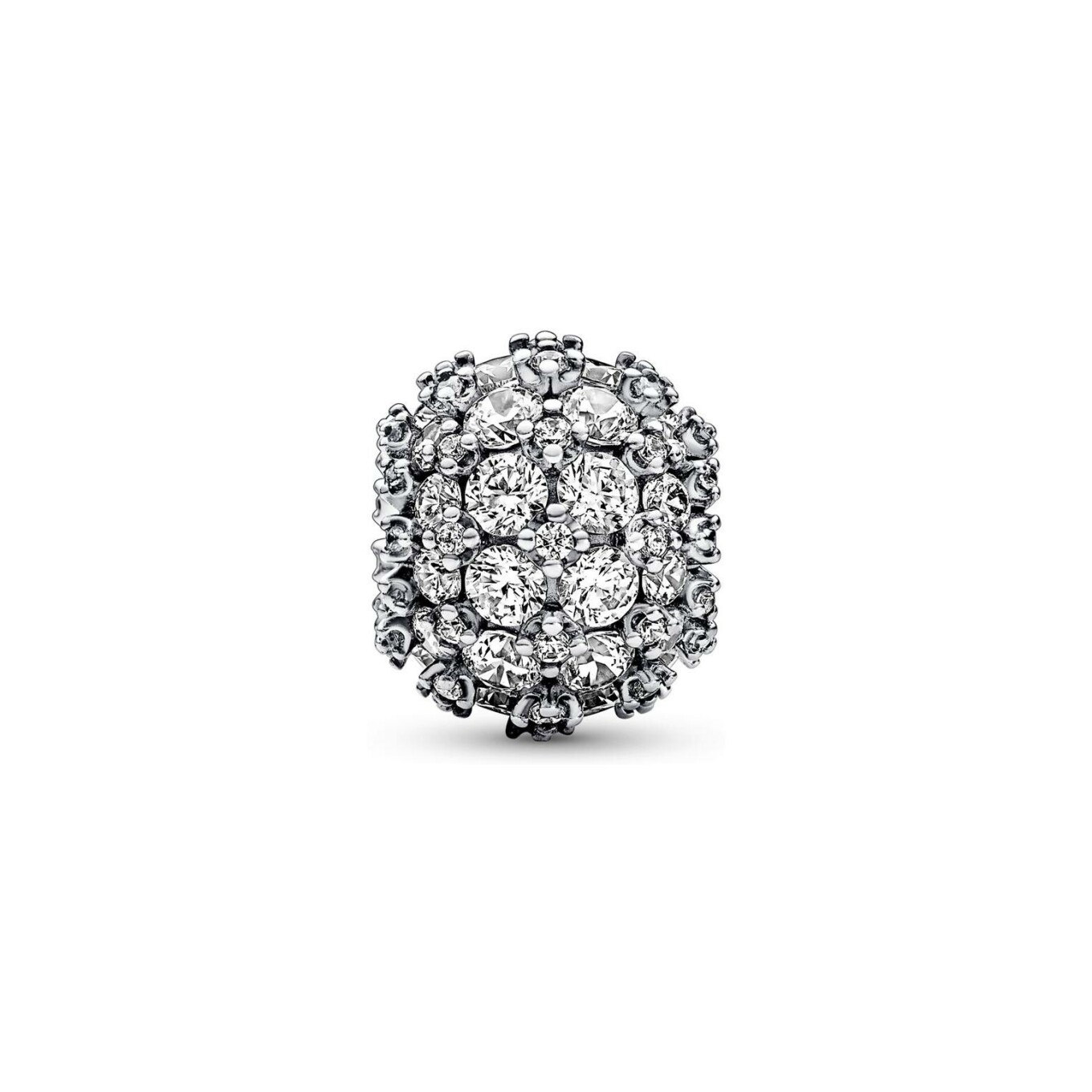 Charm Pandora rond pavé scintillant en argent 