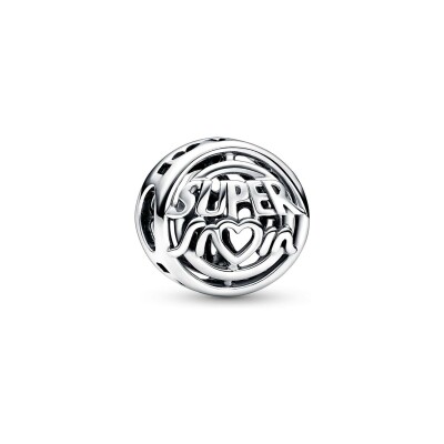 Charm Pandora mum hero en argent 